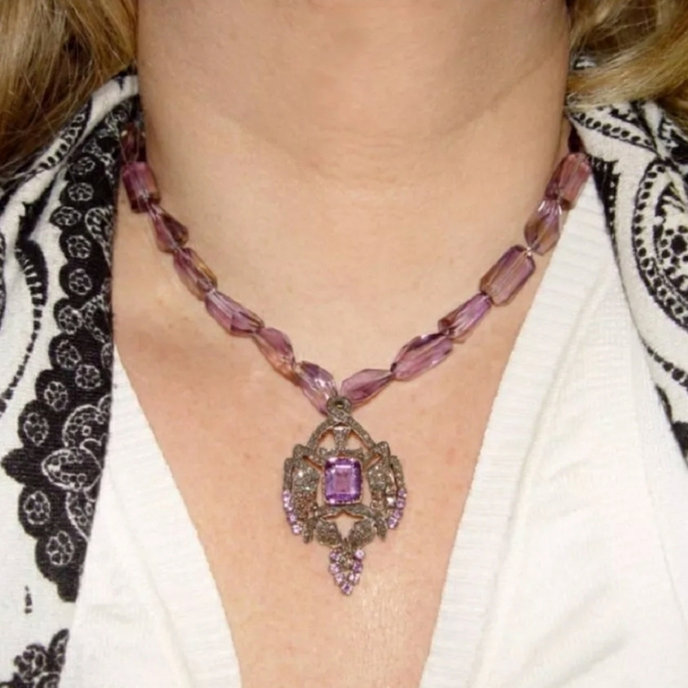 1(One)-Amethyst,1.50CT Rose Cut Diamond & Ametrine